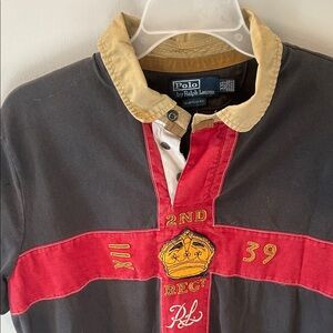 Polo by Ralph Lauren Men's Black and Red Polo Shirt